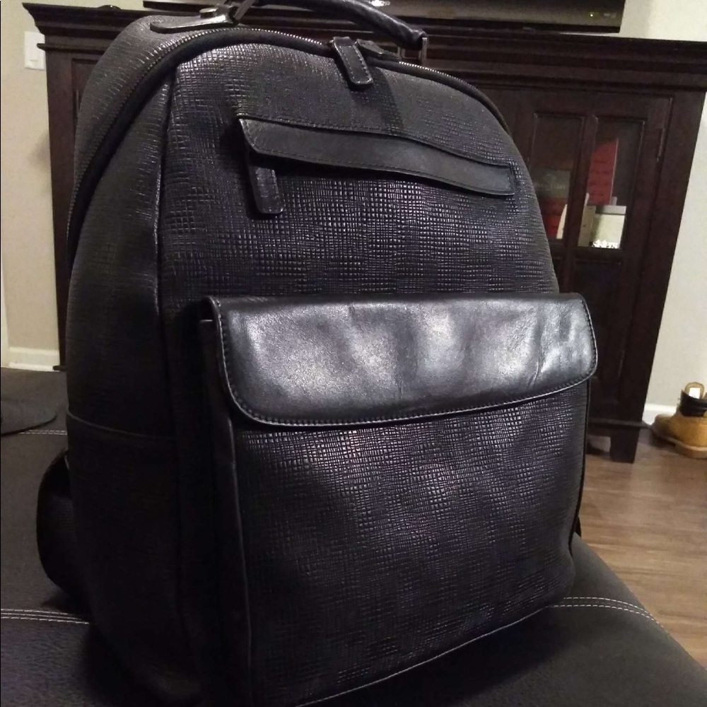 Saks Fifth Avenue Oblique Leather Backpack